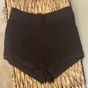 rag & bone High Waist Brown Ribbed Shorts